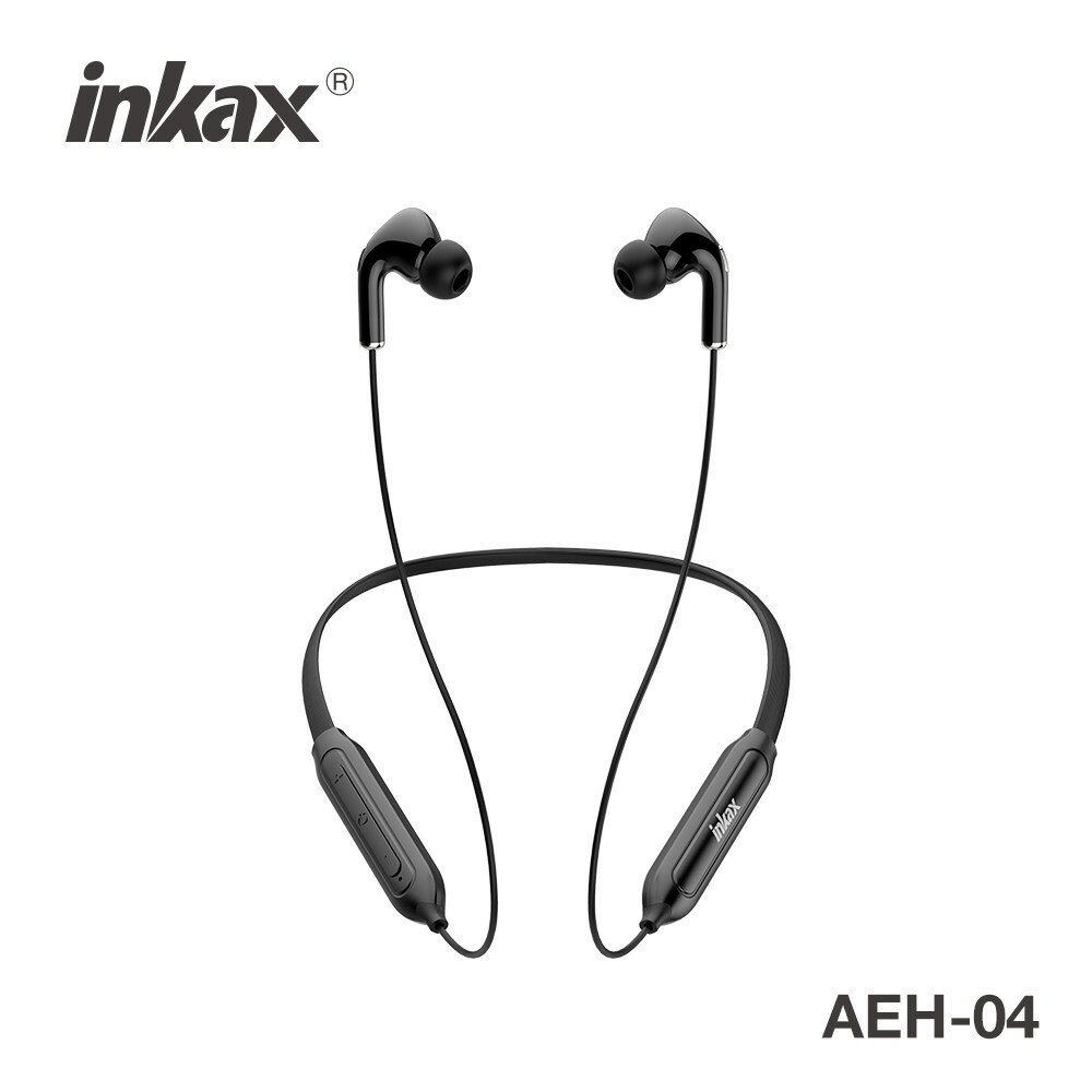 Беспроводные наушники Inkax AEH-04, до 12 часов работы на одном заряде, вакуумные, спортивные, влагозащитные, черные