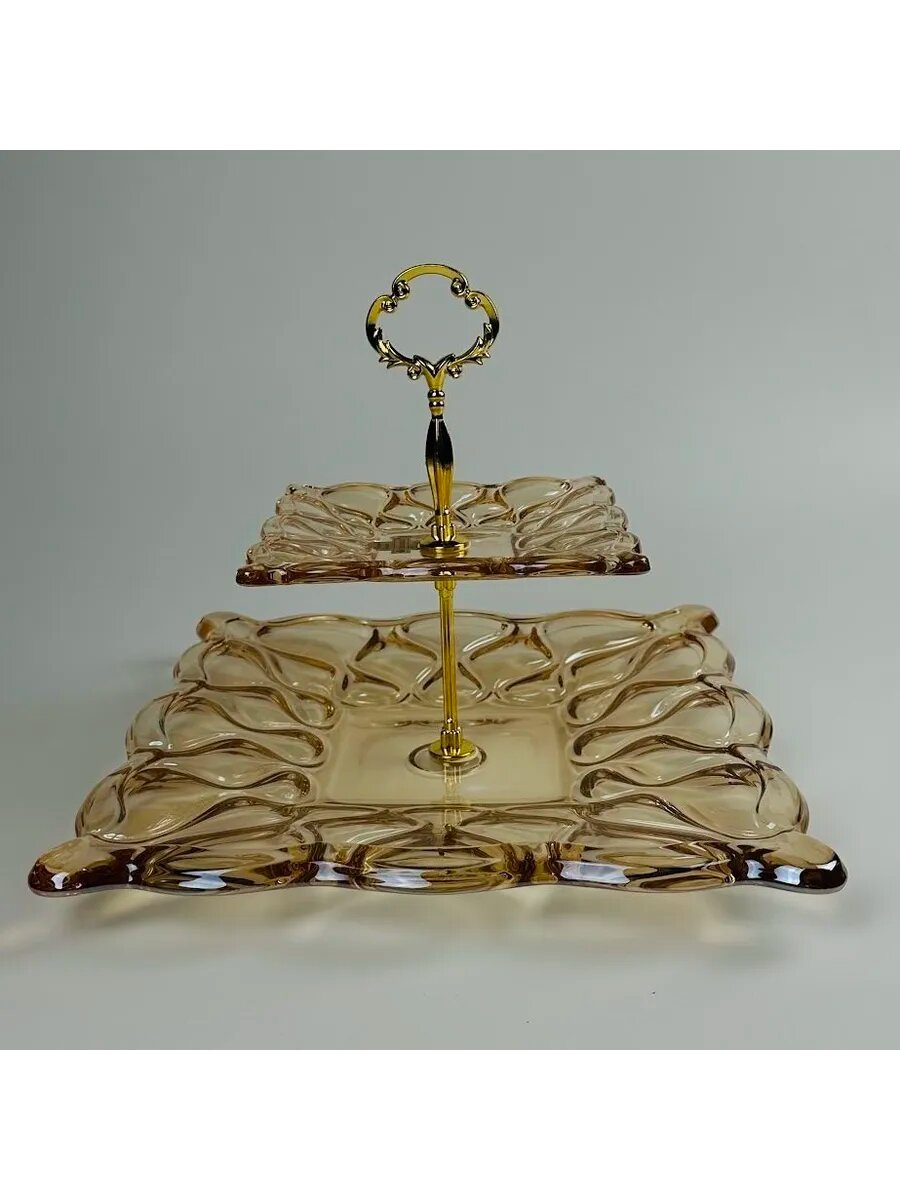 Двухъярусная этажерка Lenardi 31,5/16,5х25см стекло