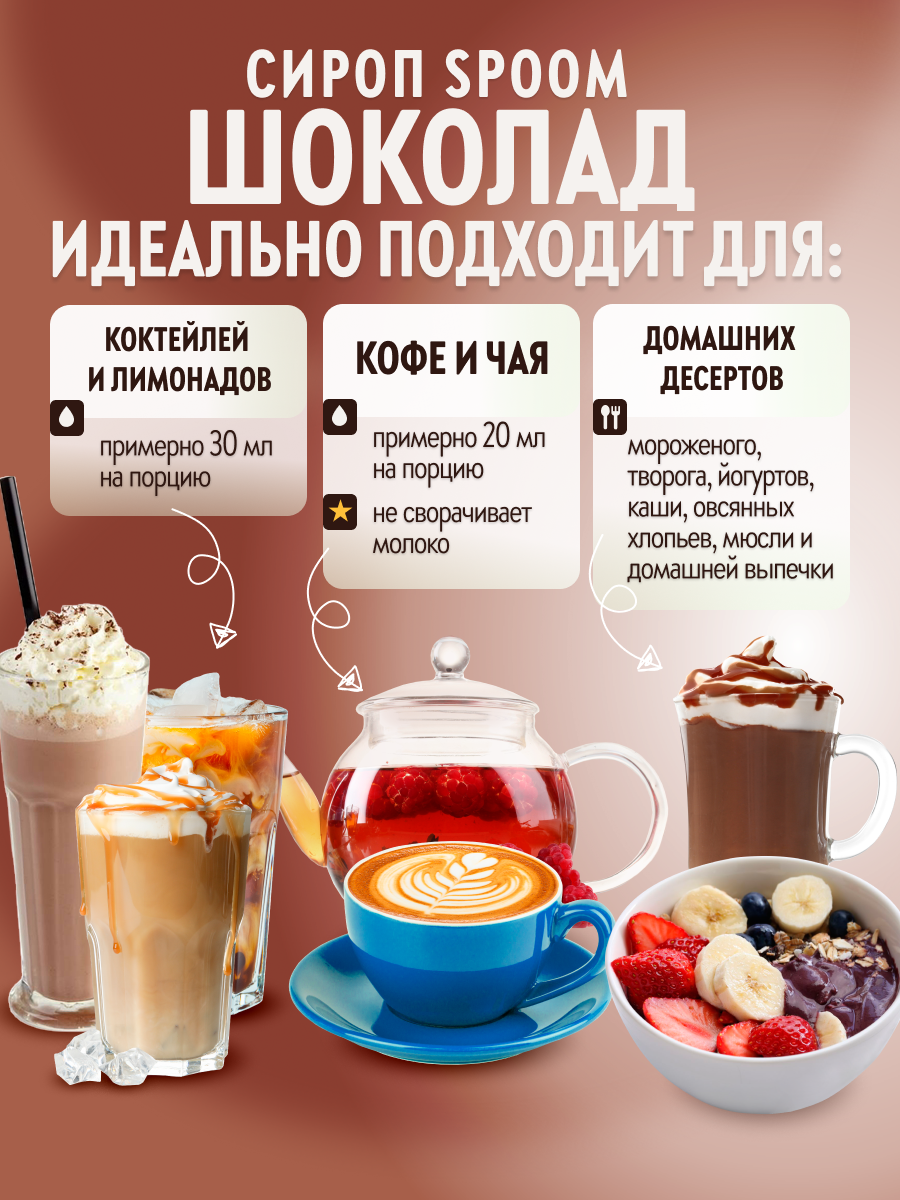 Cироп SPOOM Шоколад 250 мл — фото 1