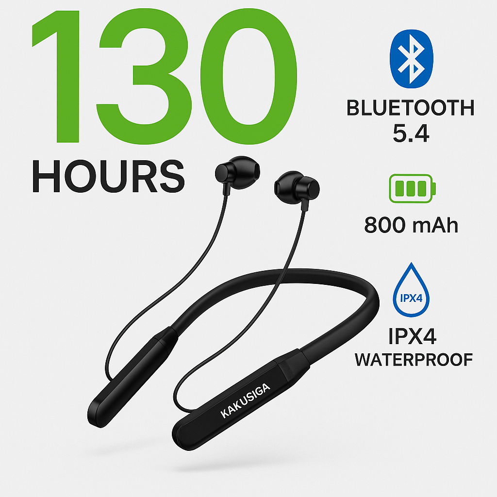 Наушники Kakusiga Pro, беспроводные, с шейным ободком, 130 ч работы, Bluetooth 5.4
