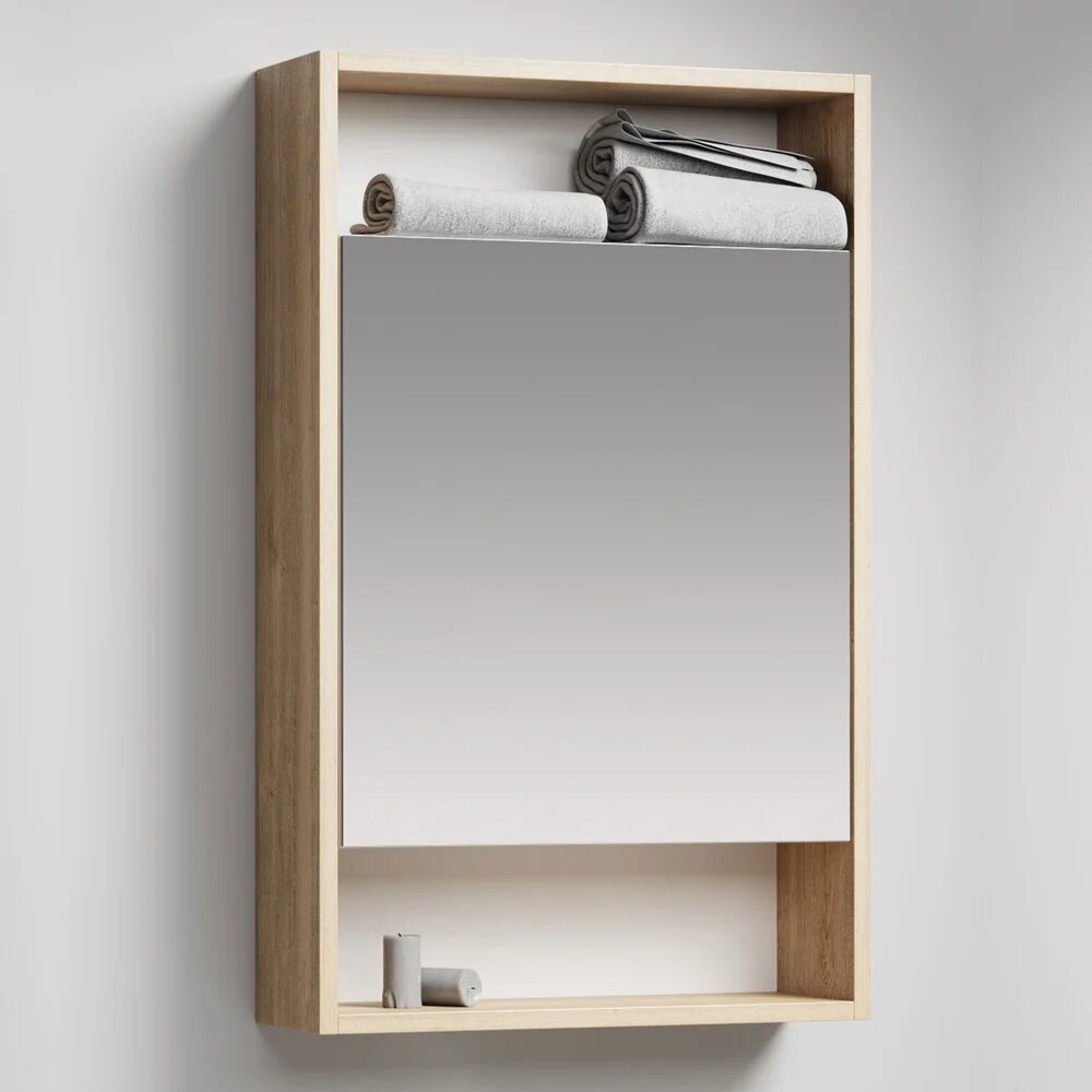 Зеркало шкаф Aqwella City 50 с боковыми полками  50 см  в скандинавском стиле