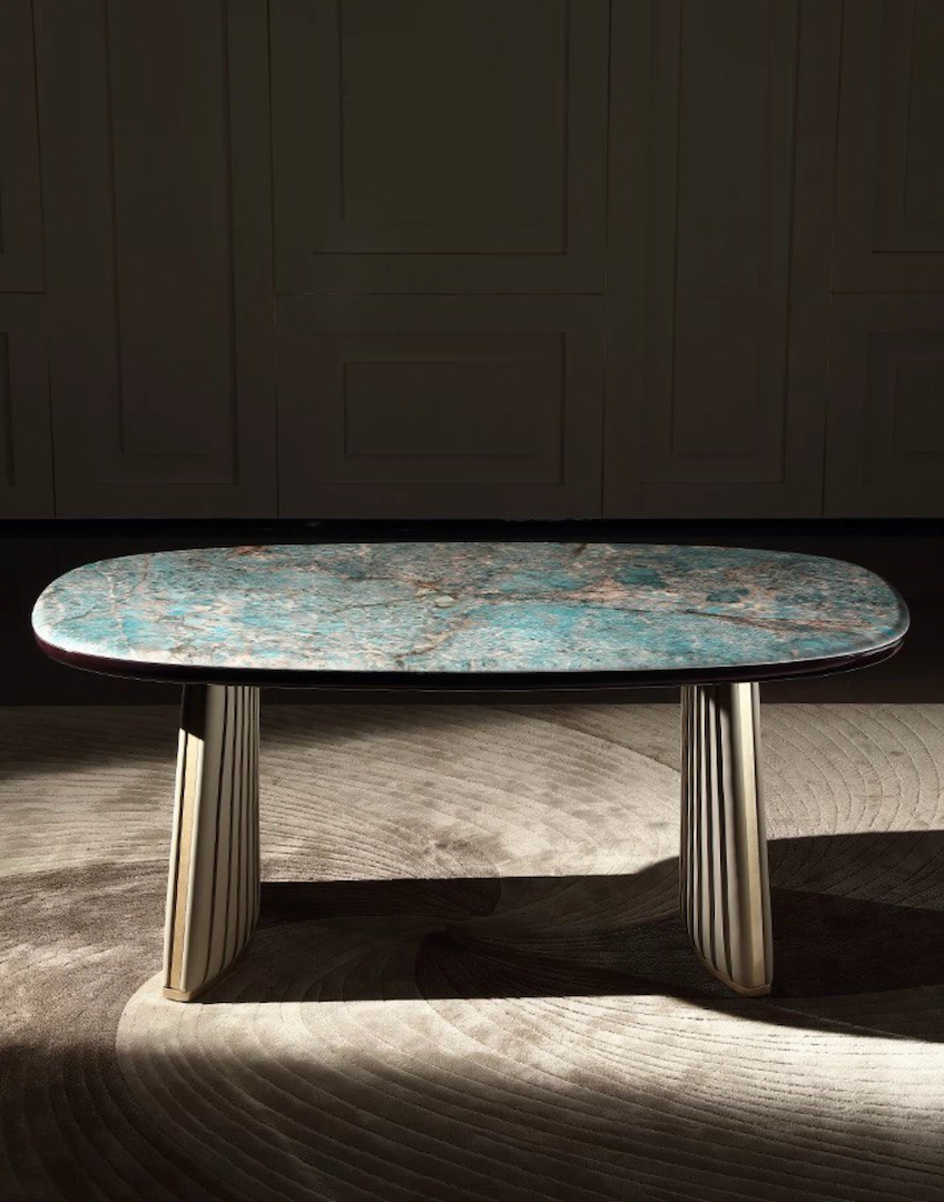 Мраморный обеденный стол овальный MIVICA, 1600 x 900 x 760 — фото 1