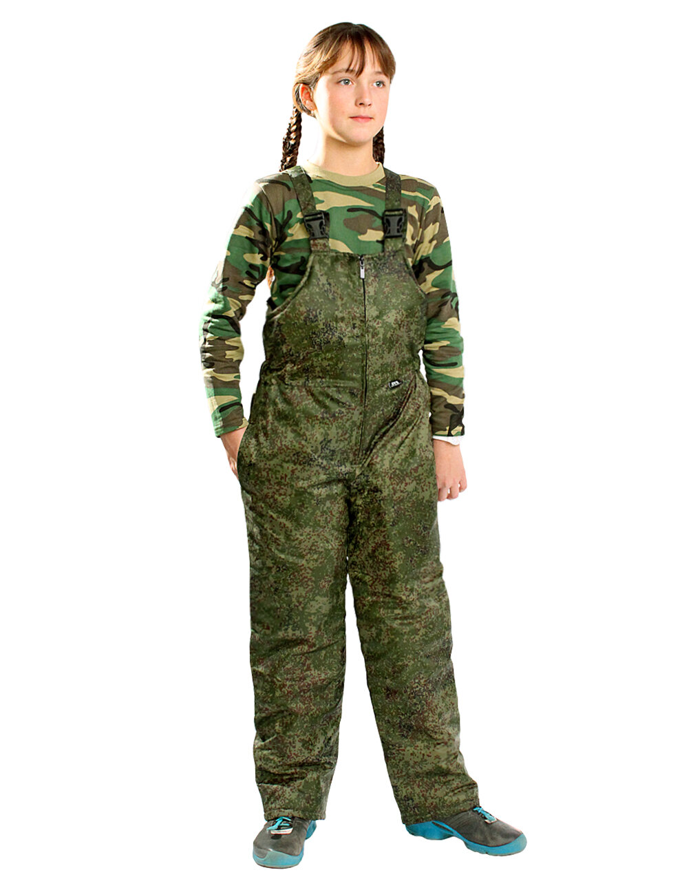 Полукомбинезон утеплённый Компания БВР зимний детский размер 40-42/158-164  зеленый хаки