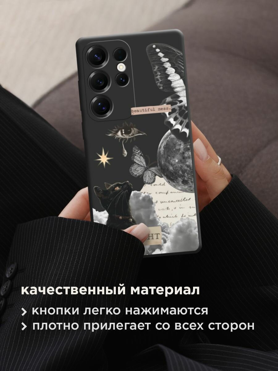 Чехол на Samsung S25 Ultra / Самсунг s25 ultra с принтом "midnight collage" — фото 1