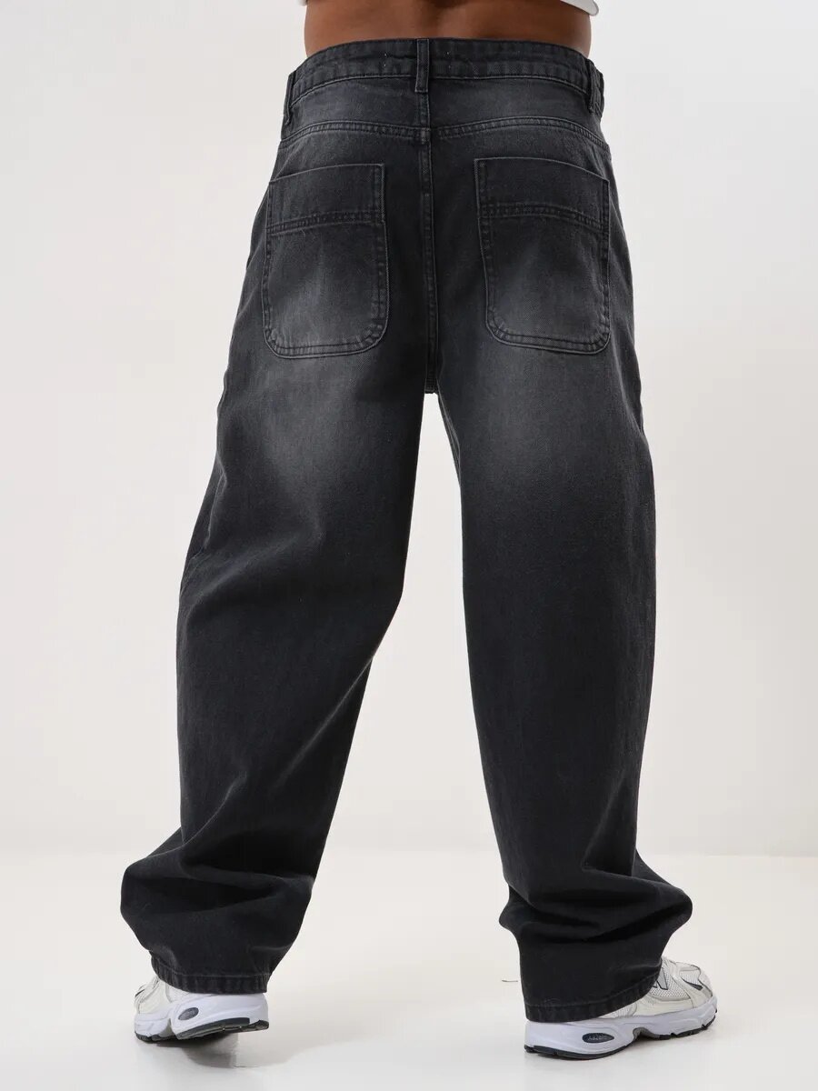 Джинсы багги , размер 34, черный — фото 1