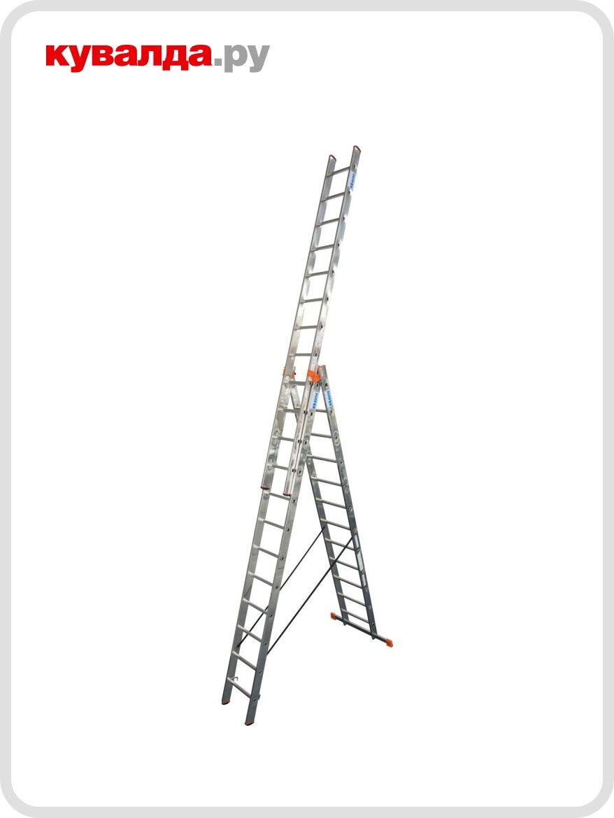 Лестница-стремянка трехсекционная KRAUSE MONTO TRIBILO 3х12 с доп. функцией (120977)