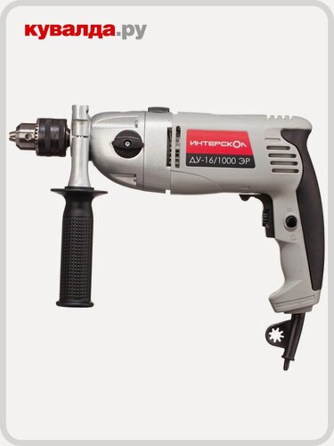 Изображение товара Дрель ударная сетевая ИНТЕРСКОЛ ДУ-16/1000 ЭР двухскоростная