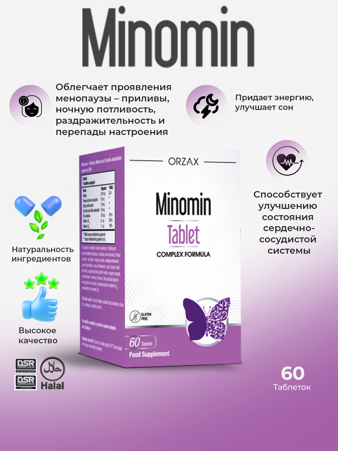 Ocean Minomin – комплекс против выпадения волос и для их роста, №60