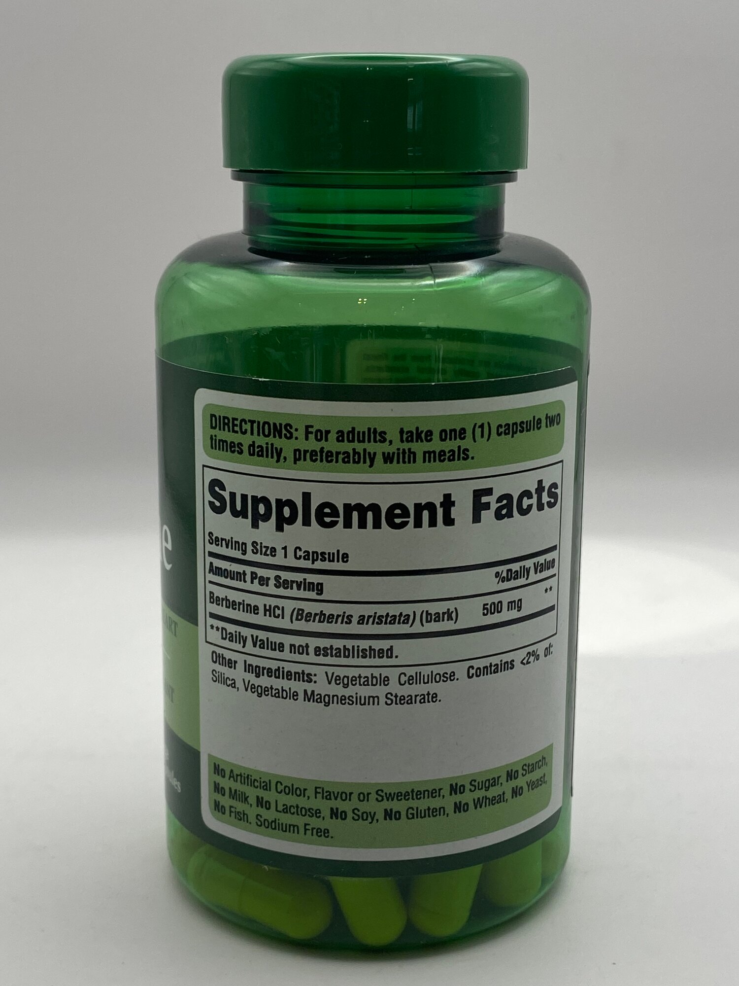 Берберин Puritans Pride Berberine 500 мг, поддержка энергии и тонуса, 60 капсул — фото 1