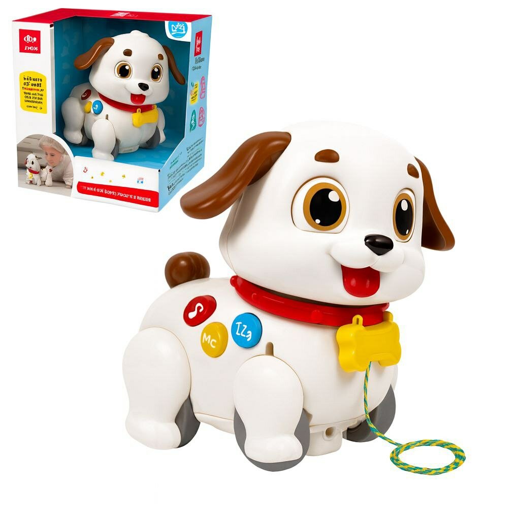 Интерактивный щенок, обучающий, музыкальный, с функциями ходьбы, ползания и тяги, для детей