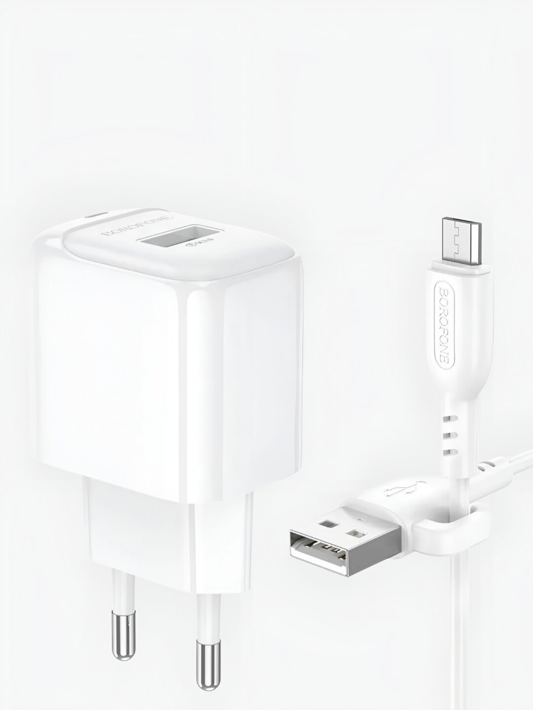 Зарядное устройство, универсальный, Borofone BAS42A 18W Max, Micro кабель, QC3.0