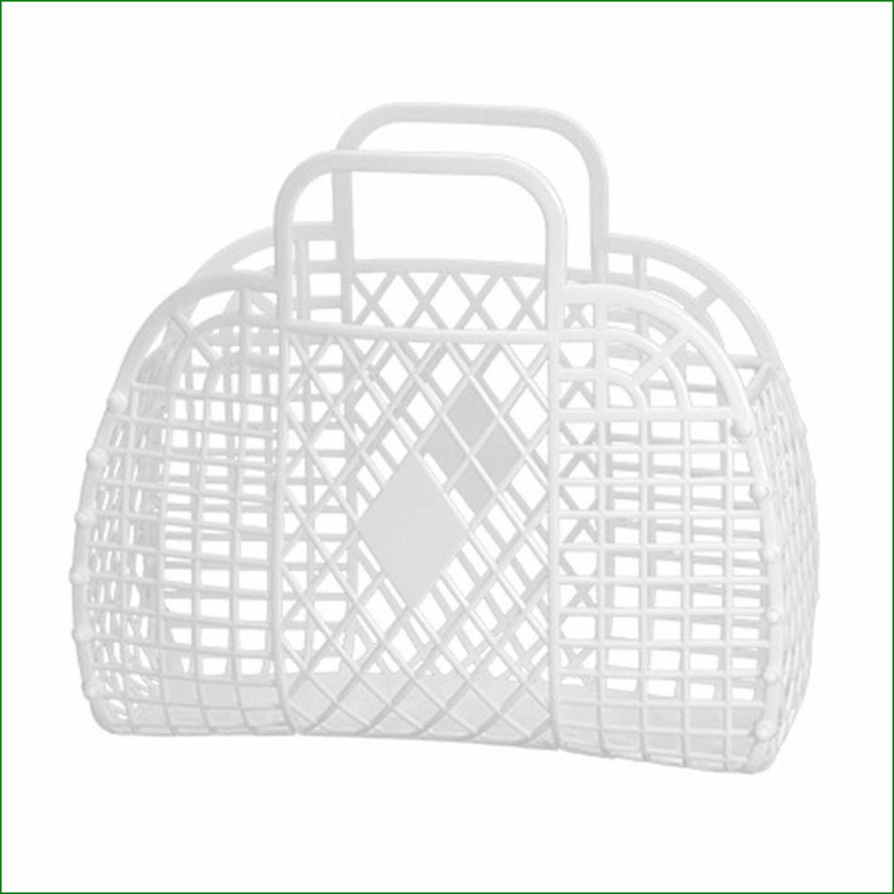 Складная пластиковая корзина для хранения игрушек и аксессуаров, белая,32x22x10 см