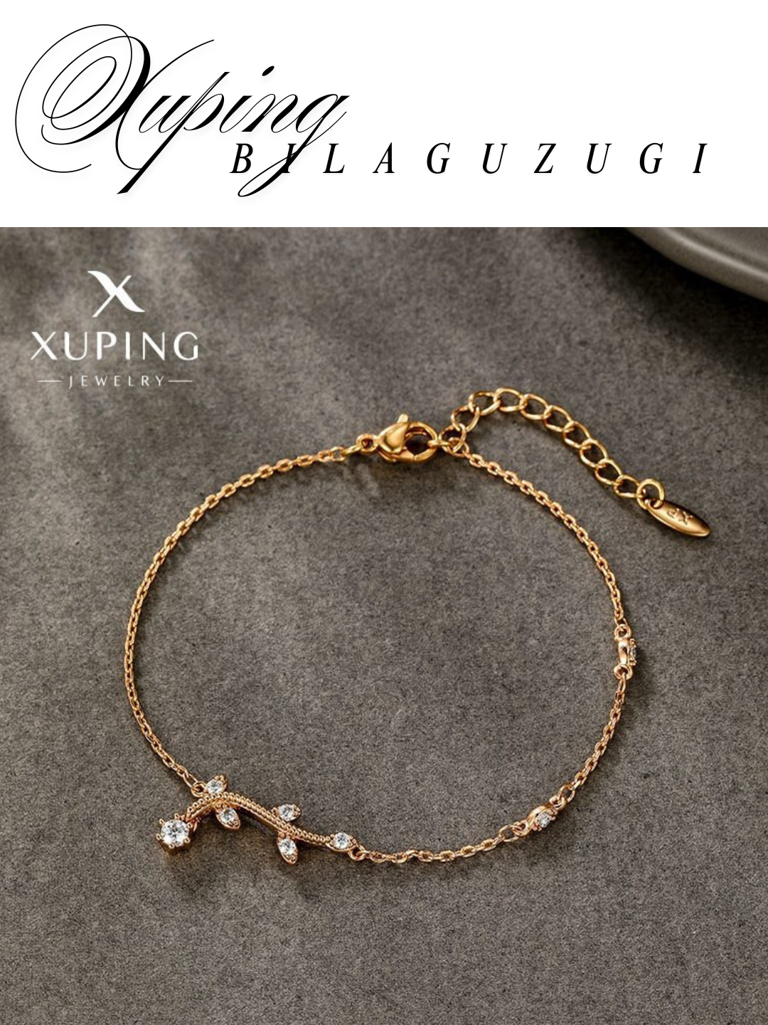 Браслет-цепочка, циркон