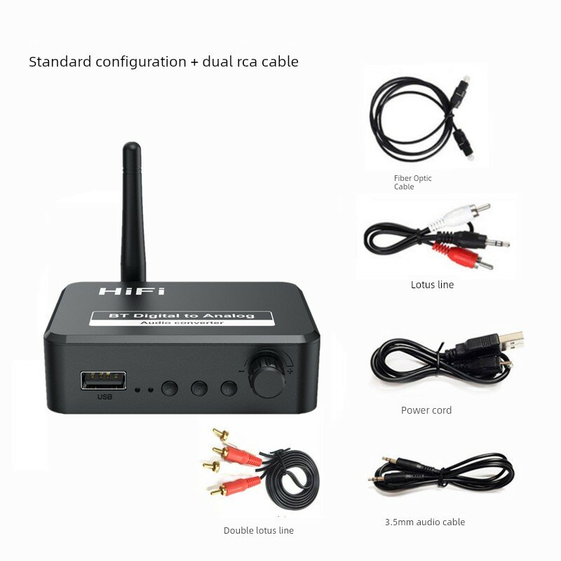 Bluetooth-приемник с двумя RCA кабелями для стереосистем, беспроводной адаптер Bluetooth 5.3, передача звука без потери