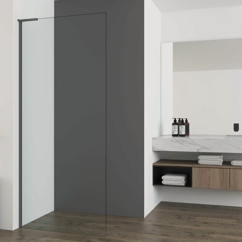 Изображение товара Душевая перегородка Vincea Волк-Ин (Walk-In) VSW-7HA700CLGM, 700*2000, вороненая сталь, стекло прозрачное