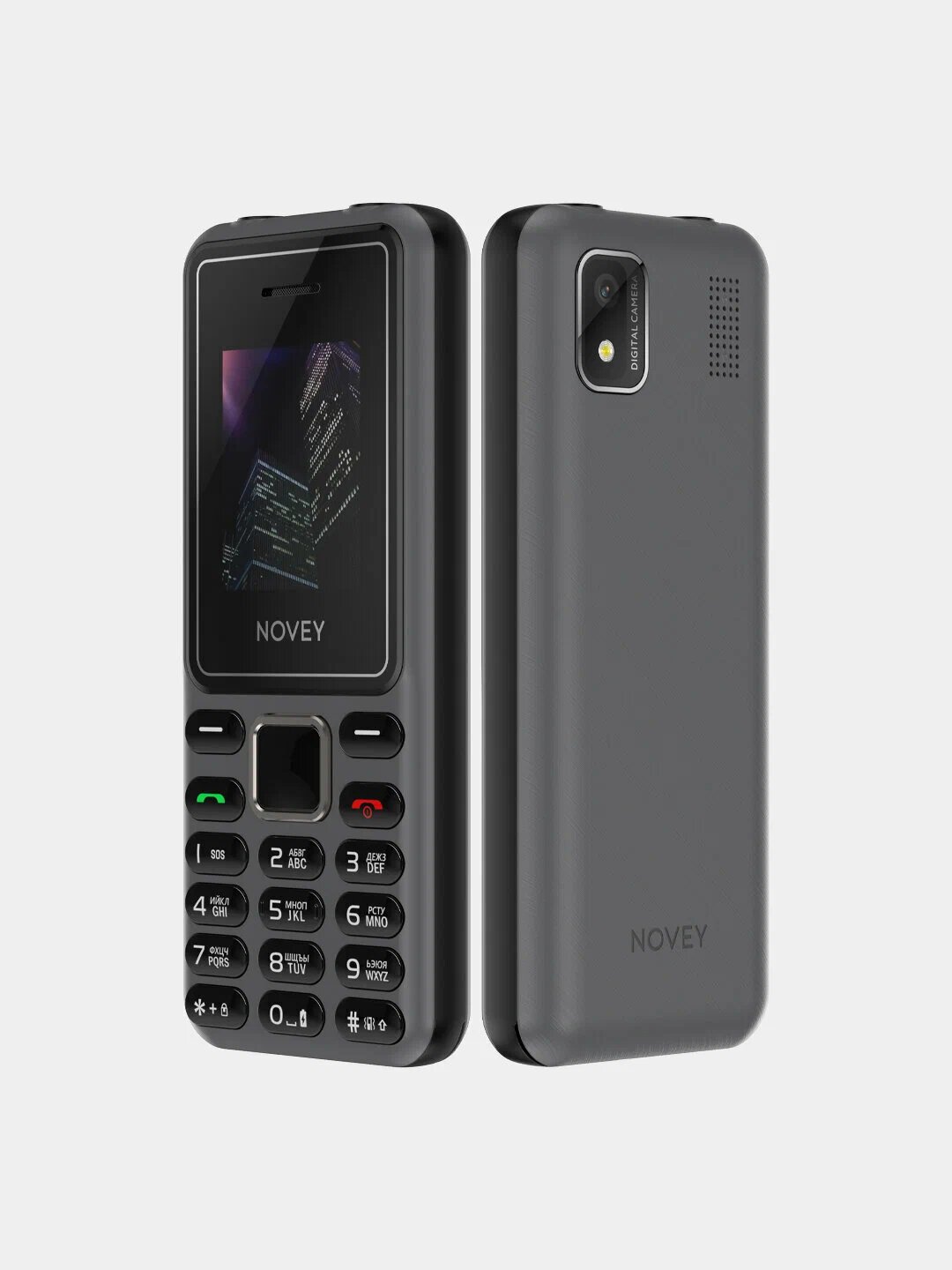 Кнопочный мобильный телефон Novey P20s, 2 - SIM слотами, черный
