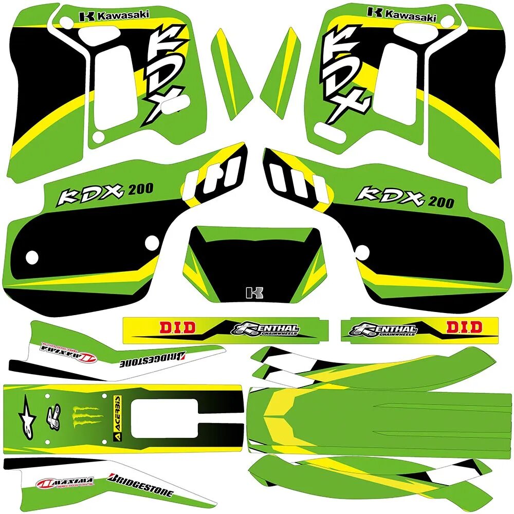 Наклейка на обтекатель мотоцикла графический фон наклейки для KAWASAKI KDX200 1989 1990 1991 1992 1993 1994 KDX 200