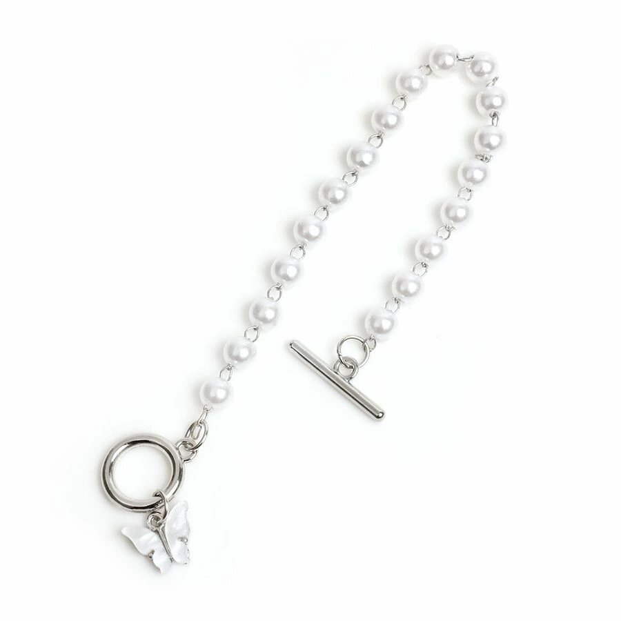 Набор браслетов, жемчуг имитация, 1 шт., размер 19 см, размер one size, beige — фото 1