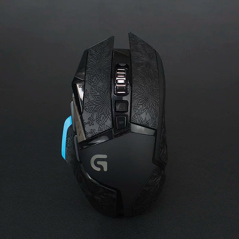 Наклейка для мыши Logitech G502 HERO Wireless - Черный узор снежинок