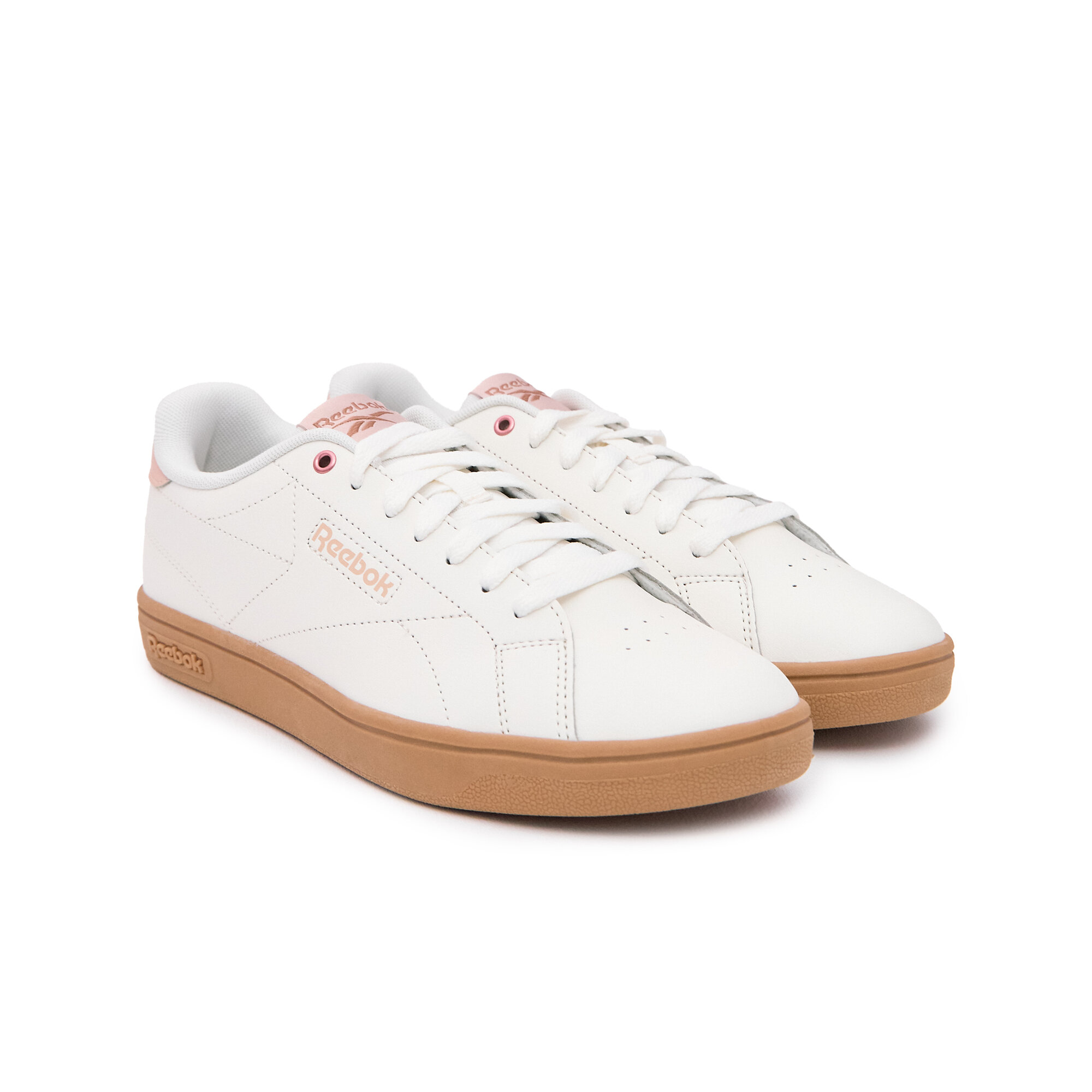 Кроссовки Reebok Court Clean, размер 7 US, молочный/бежевый/розовый — фото 1