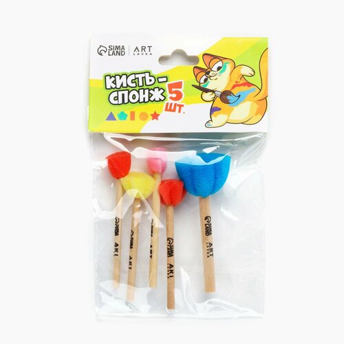 Набор кистей-спонжей 5 штук цветные фигурные 427₽