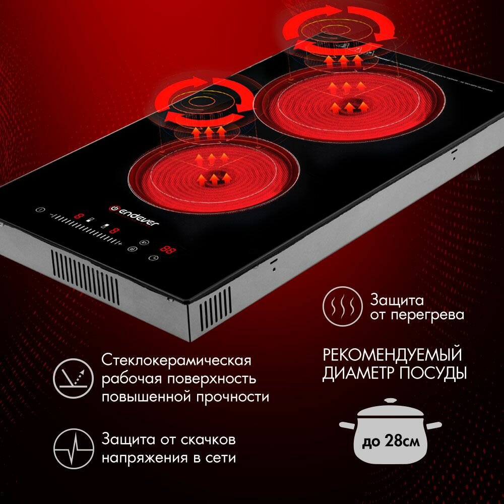 Обзор: Варочная панель Endever DP-62 Skyline, сенсорная, 3 конфорки