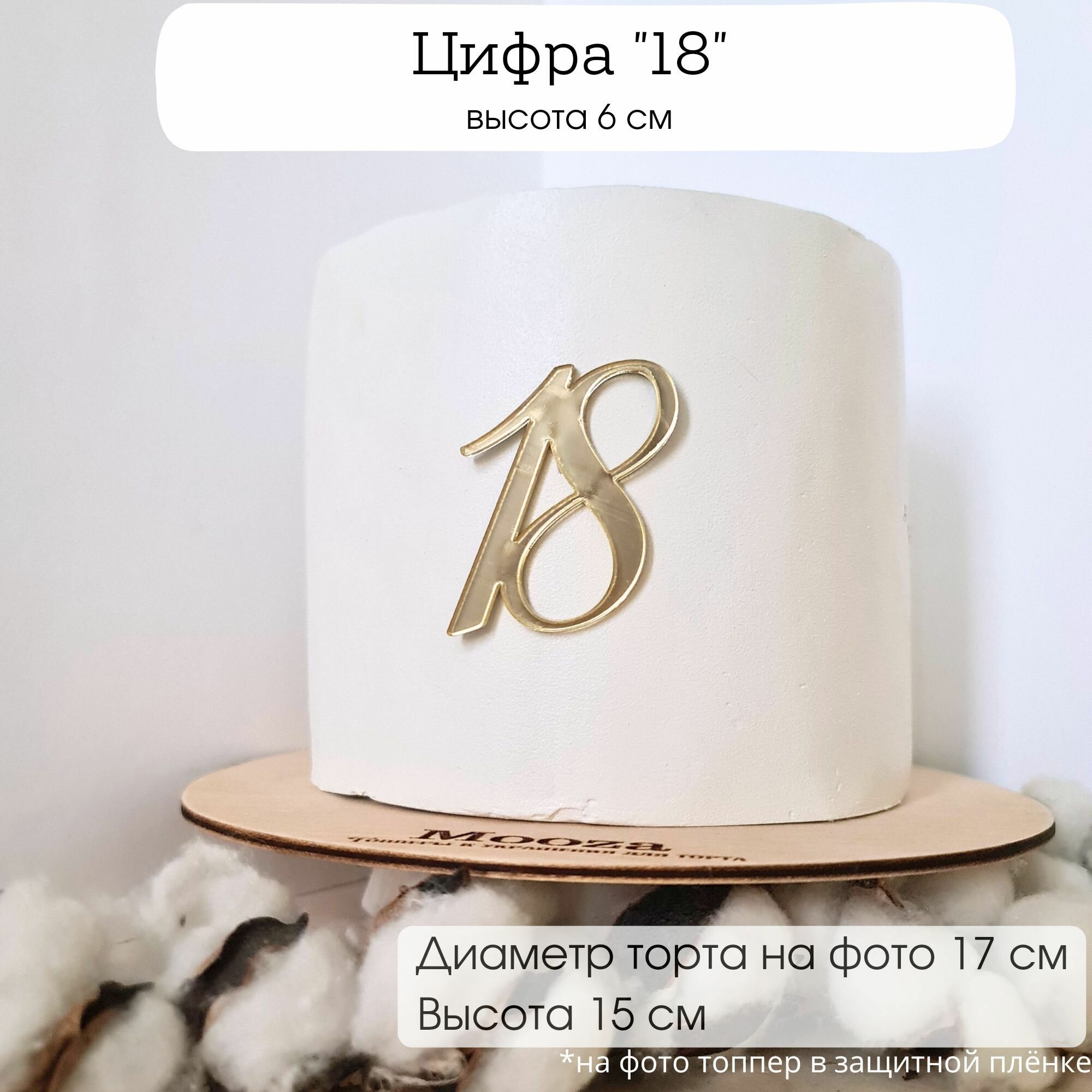 Топпер с цифрой 18 на торт