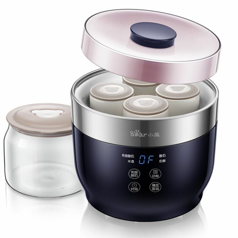 Изображение Йогуртница Bear SNJ-C10T1 , сенсорное управление, керамические баночки, 4 шт, blue,4,20, Йогурт, Touch control type, is metal, the ceramics list,1.5, the yogurt maker list, is constant heating,20,20,20
