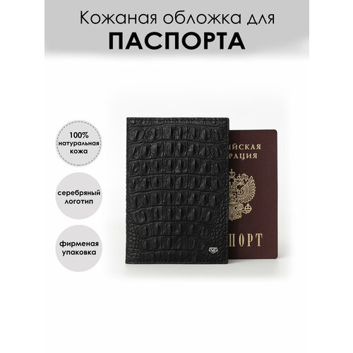 фото Обложка для паспорта vg кожаные аксессуары, черный, серый