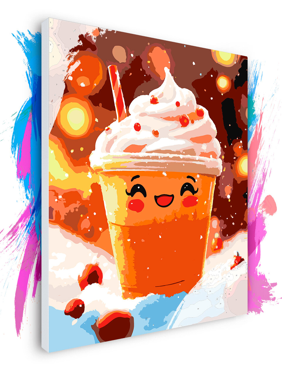 Картина по номерам на холсте Зимний стаканчик, 40 х 50 см