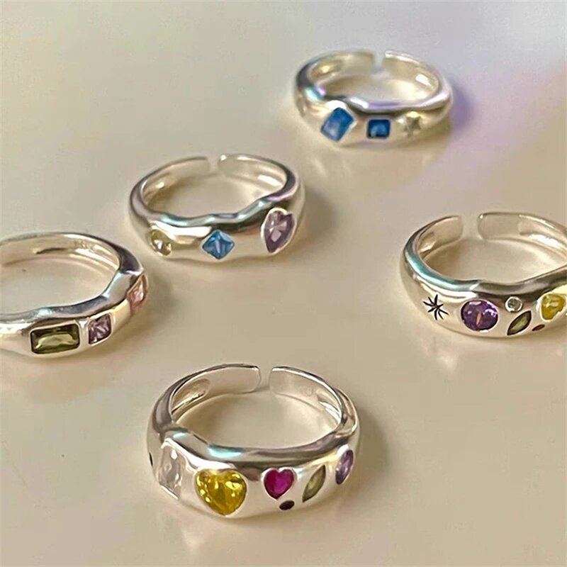 Кольцо, горный хрусталь, размер 15, ширина 15 мм, gold — фото 1