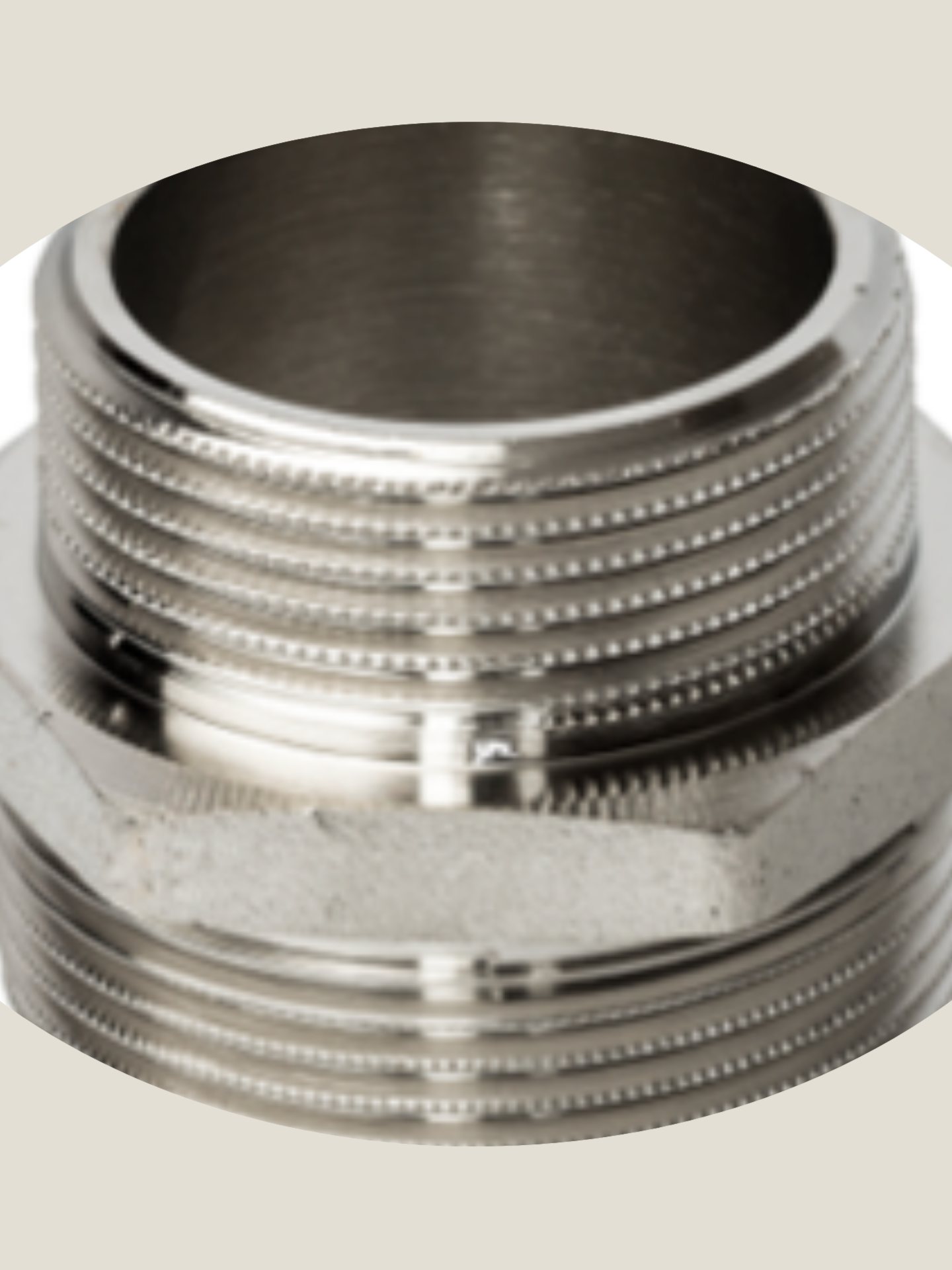 Бочонок 1"-1/2 " дюйма с наружной резьбой, никелированный 1 шт. в упаковке — фото 1