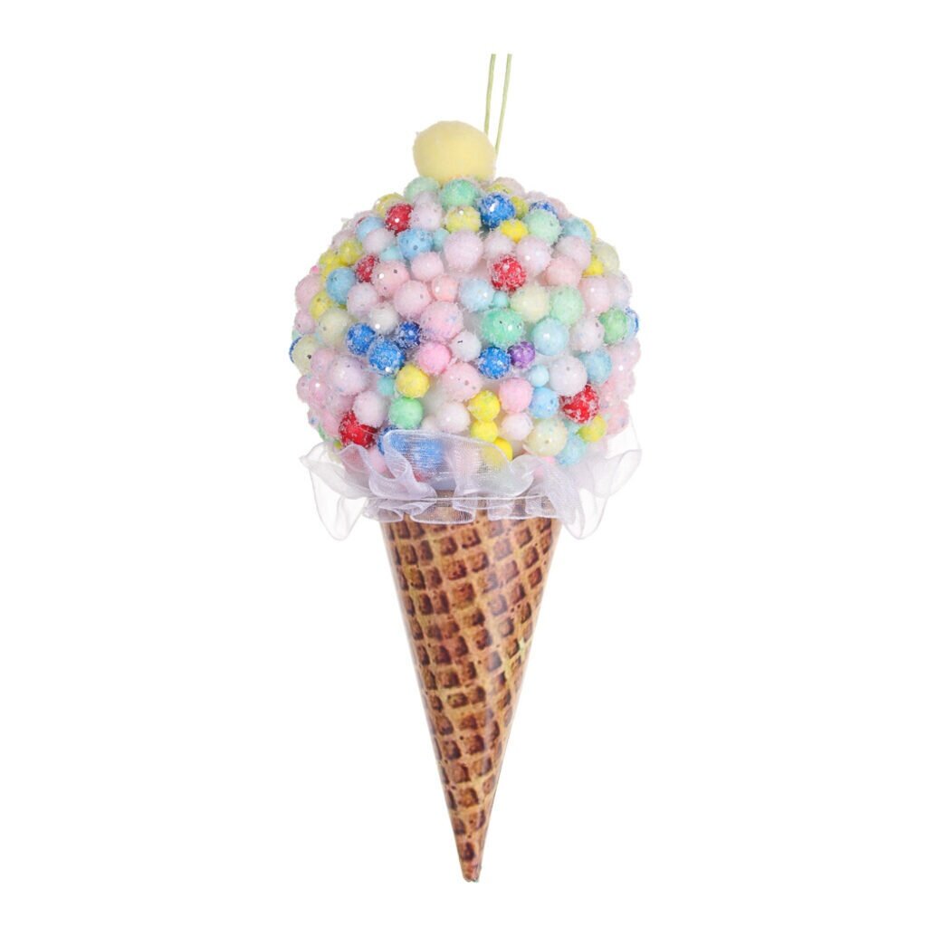Подвесное украшение СноуБум  Рожок мороженого   17 см  пластик  ткань  374 492 