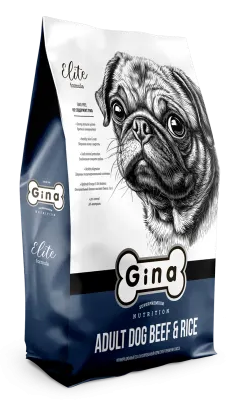 Gina Elite Dog Beef & Rice сухой корм для взрослых собак с говядиной и рисом
