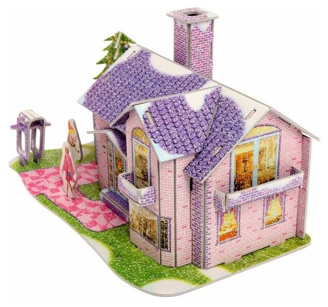Детский конструктор 3D "Сказочный домик", ЛАС играс, размер: 28,5 см х 1 см х 21 см, для девочек — фото 1