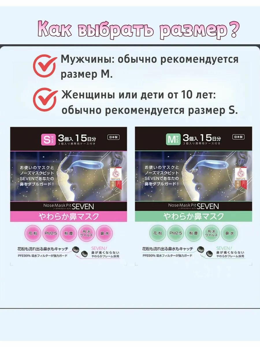 Картинки Фильтры для носа от аллергии, пыли и пыльцы 3 шт S=v=