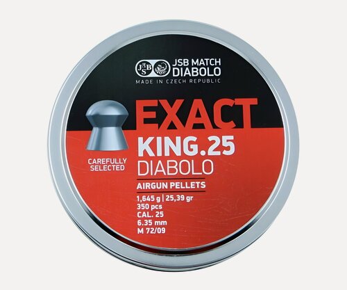 Изображение товара Пули JSB Diabolo Exact King для пневматики, 6,35 мм, 1,645 гр, 350 шт.