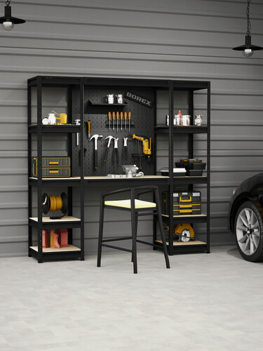 Изображение товара BOREX Верстак-стеллаж 2000х500х2000 для гаража, для мастерской BOREX_VERSTAK_2000