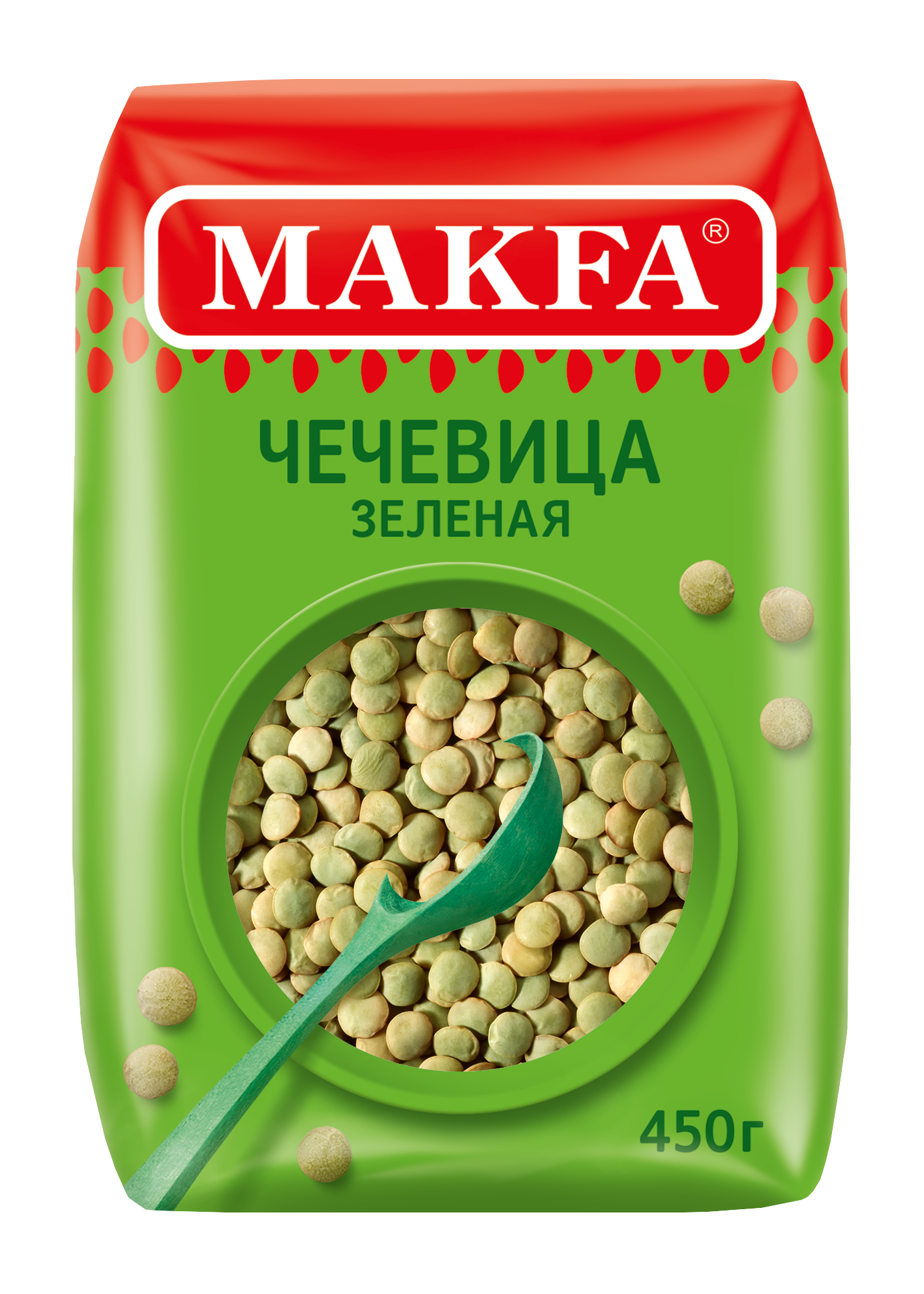 Makfa чечевица зеленая, 450 г