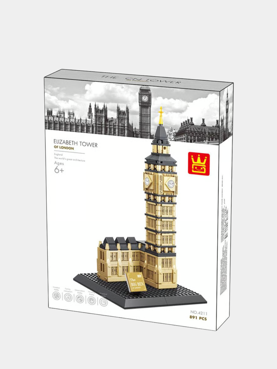 Конструктор Биг бен мини, часы Лондон, лего конструктор 890 деталей — фото 1