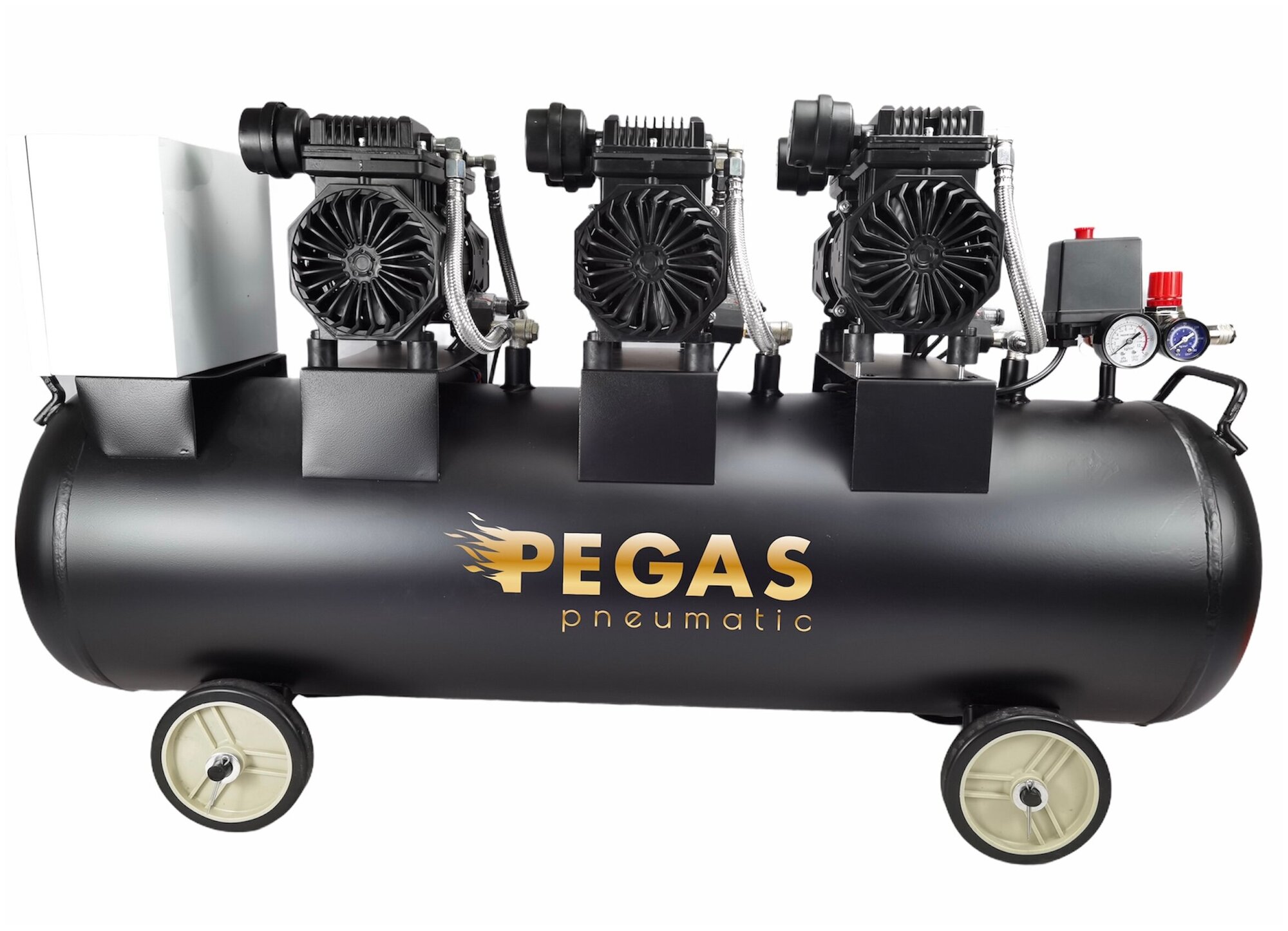 Бесшумный компрессор Pegas pneumatic PG-4200 120л, 460 л/мин, 4.2квт безмасляный 6623