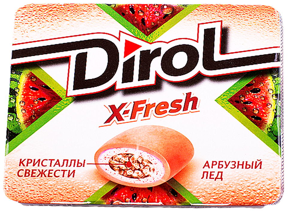DIROL X-Fresh Арбузный лед жевательная резинка б/с сахара с арбузным вкусом 16г - фотография № 6