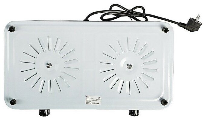Плитка электрическая Irit IR-8008, 2000 Вт, 2 конфорки, белая - фотография № 4