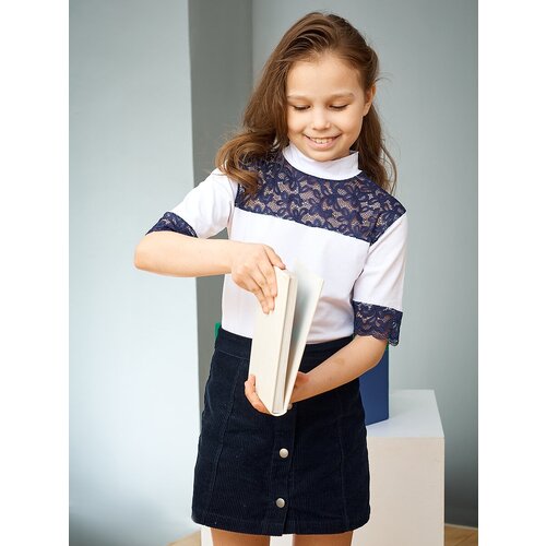 фото Водолазка "праздничная", микита, 140819, размер 158, ярко-белый, синий