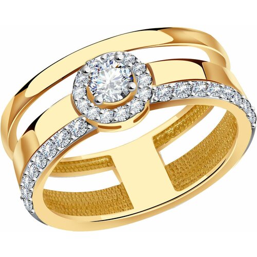 фото Золотое кольцо тд эстет 01к1113758 с фианитом diamant-online