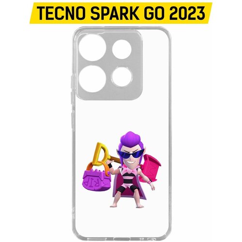 Чехол-накладка Krutoff Clear Case Brawl Stars-Пляжный Мортис для TECNO Spark Go 2023 чехол накладка krutoff clear case brawl stars спайк для tecno spark go 2023