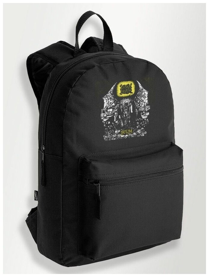 Черный школьный рюкзак с DTF печатью музыка напалм дэт Napalm Death, авангард - 142