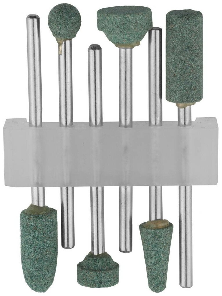 STAYER набор насадок шлифовальных абразивных по камню, 6 предм, для гравера и электродрели, карбид кремния, (29921-H6)