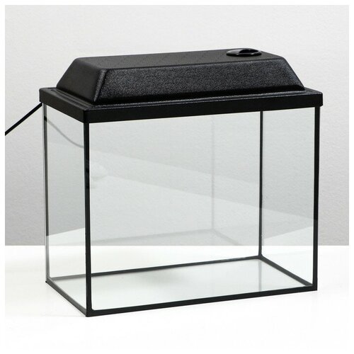 Аквариум Прямоугольный с крышкой 25 литров 38 х 21 х 3136 см чёрный 8360₽