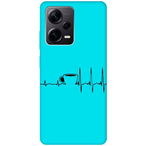 Матовый чехол Coffee Cardiogram для Xiaomi Redmi Note 12 Pro / Note 12 Pro+ / Note 12 Explorer Edition с 3D эффектом мятный матовый чехол unicorns and candies для xiaomi redmi note 12 pro note 12 pro note 12 explorer edition с 3d эффектом черный